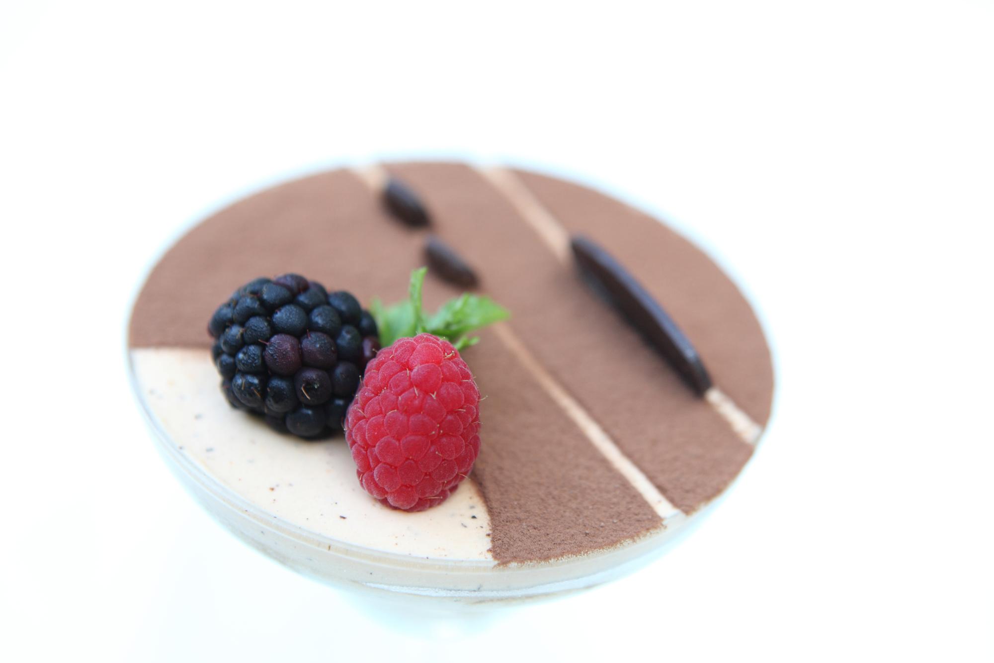 Detail shot of plated dessert
