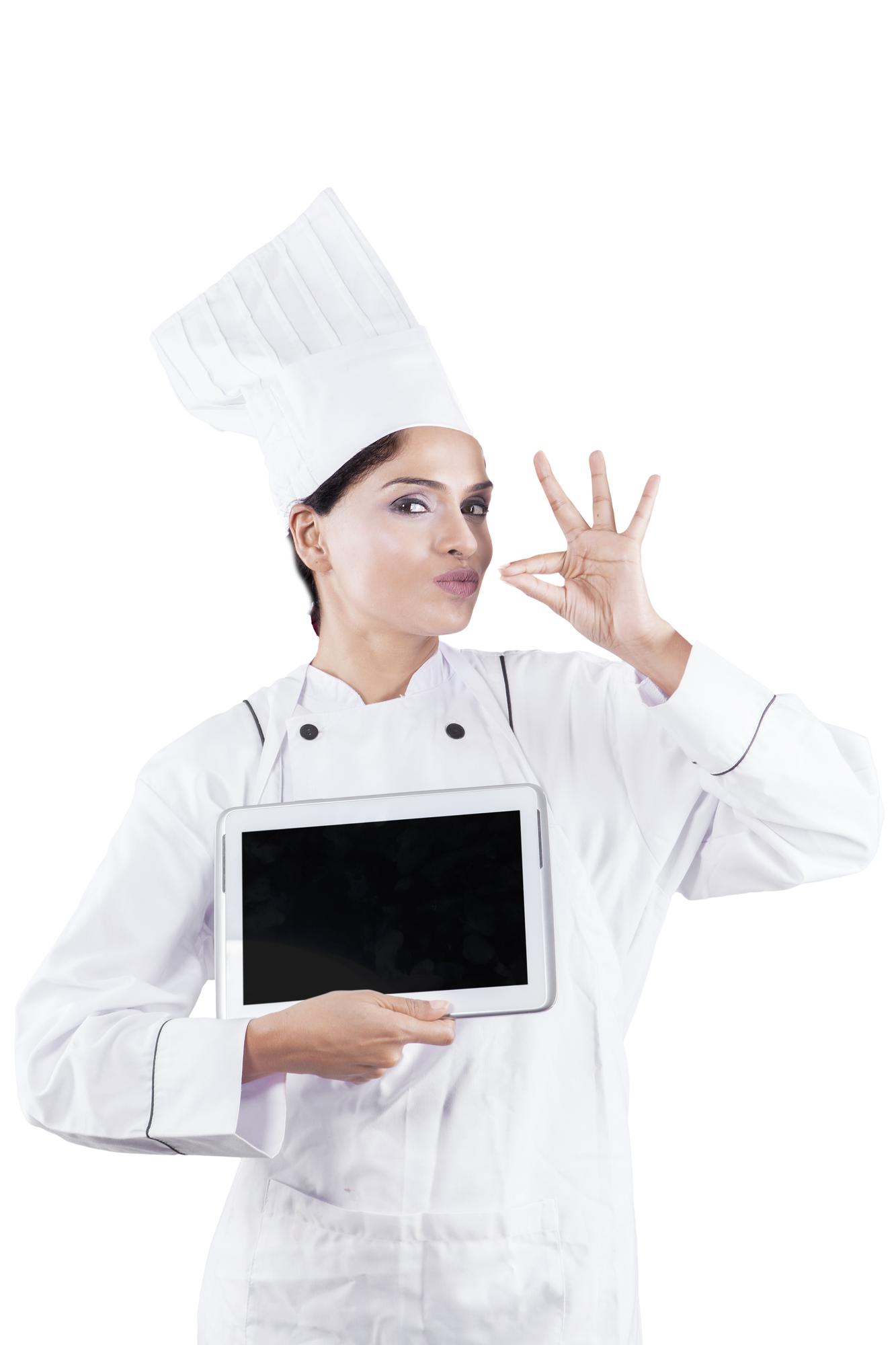 Chef teaching through high-tech kitchen studio